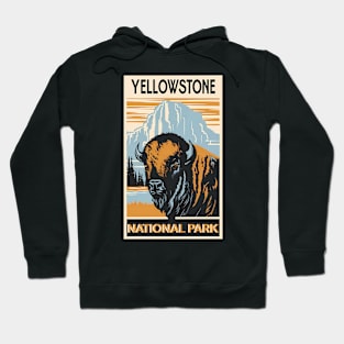 Yellowstone National Park Bison Colorblock Hoodie